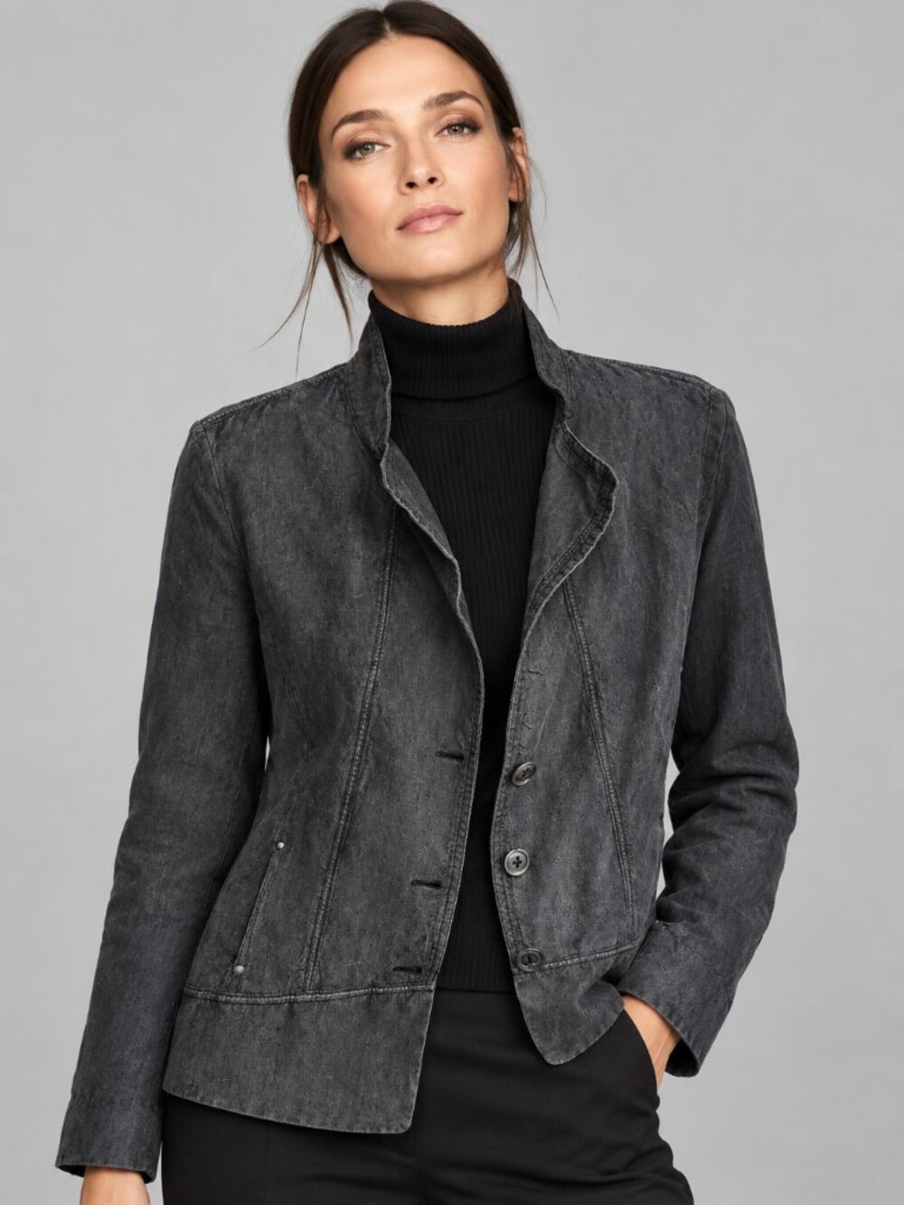 Linen, Olsen Europe Charcoal jacket